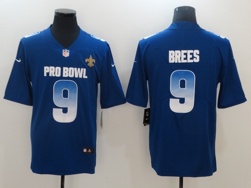 Men's New Orleans Saints Drew Brees #9 Blue Jersey